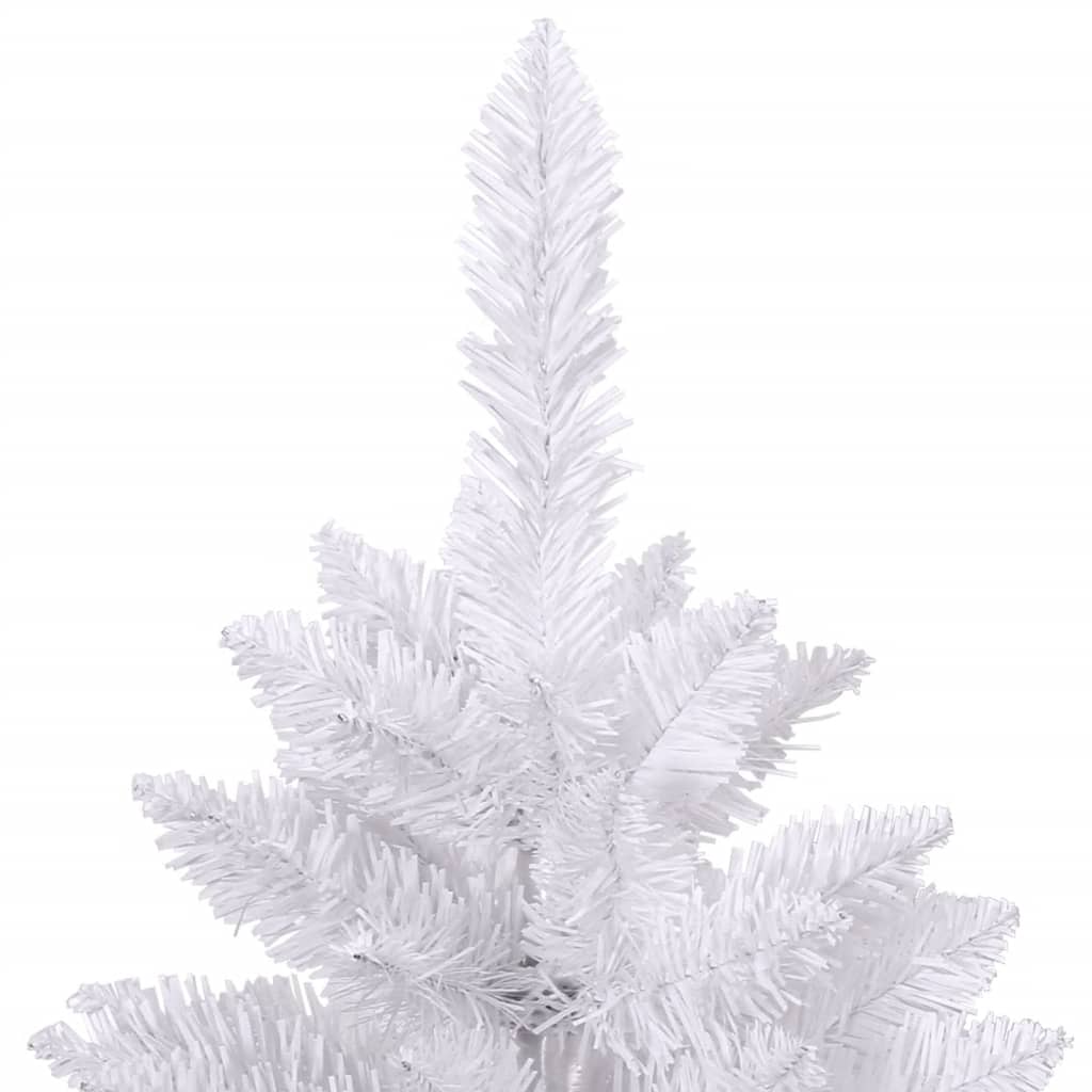 vidaXL Árbol de Navidad artificial con bisagras y soporte blanco 150cm