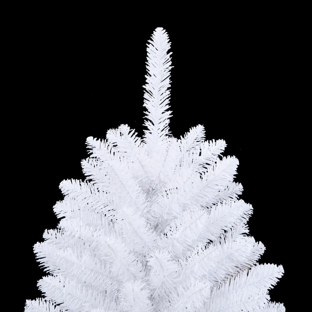 vidaXL Árbol de Navidad artificial con bisagras y soporte blanco 150cm