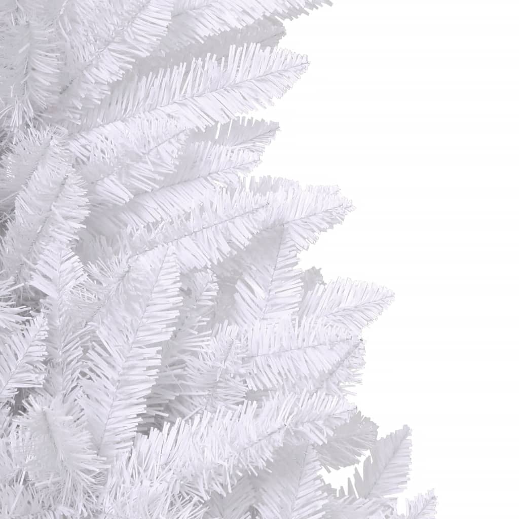 vidaXL Árbol de Navidad artificial con bisagras y soporte blanco 150cm