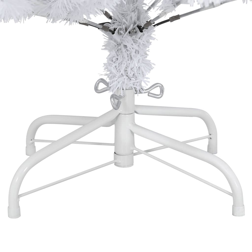 vidaXL Árbol de Navidad artificial con bisagras y soporte blanco 150cm