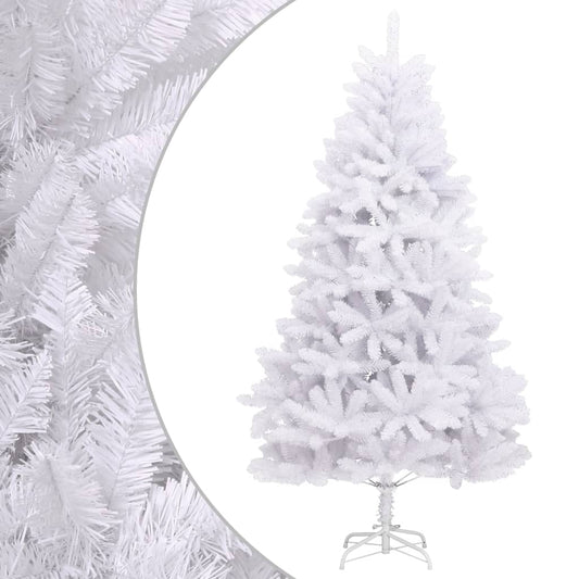 vidaXL Árbol de Navidad artificial con bisagras y soporte blanco 180cm