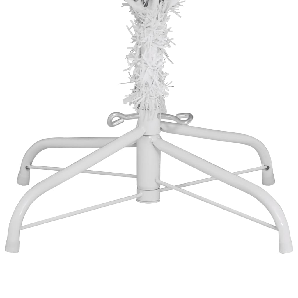 vidaXL Árbol de Navidad artificial con bisagras y soporte blanco 210cm