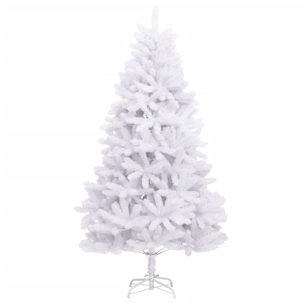 vidaXL Árbol de Navidad artificial con bisagras y soporte blanco 240cm