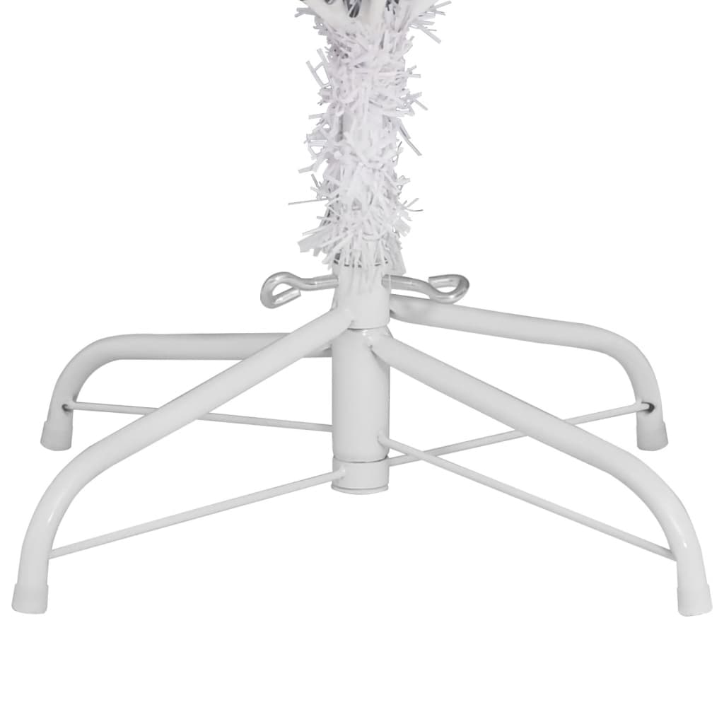 vidaXL Árbol de Navidad artificial con bisagras y soporte blanco 240cm