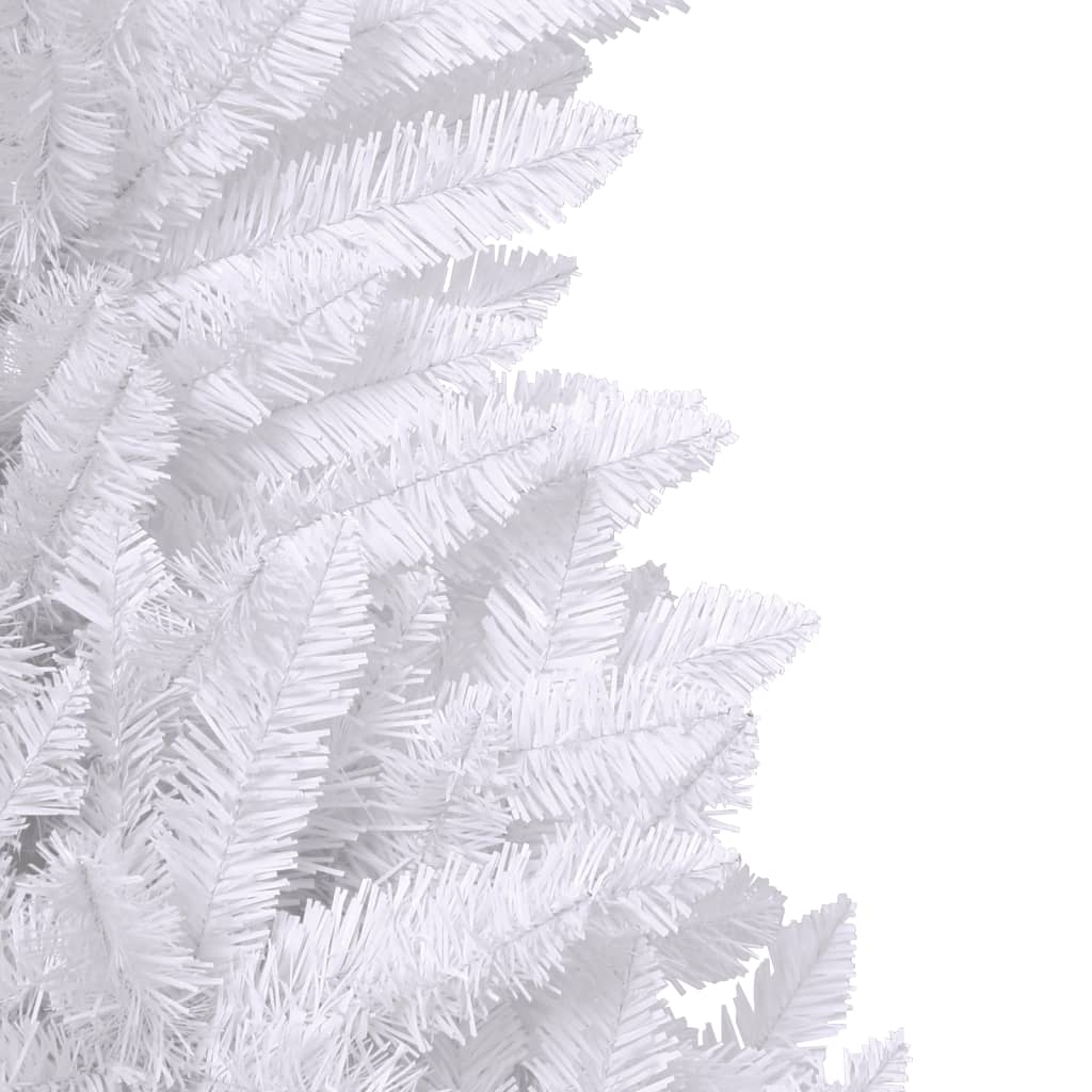 vidaXL Árbol de Navidad artificial con bisagras y soporte blanco 240cm