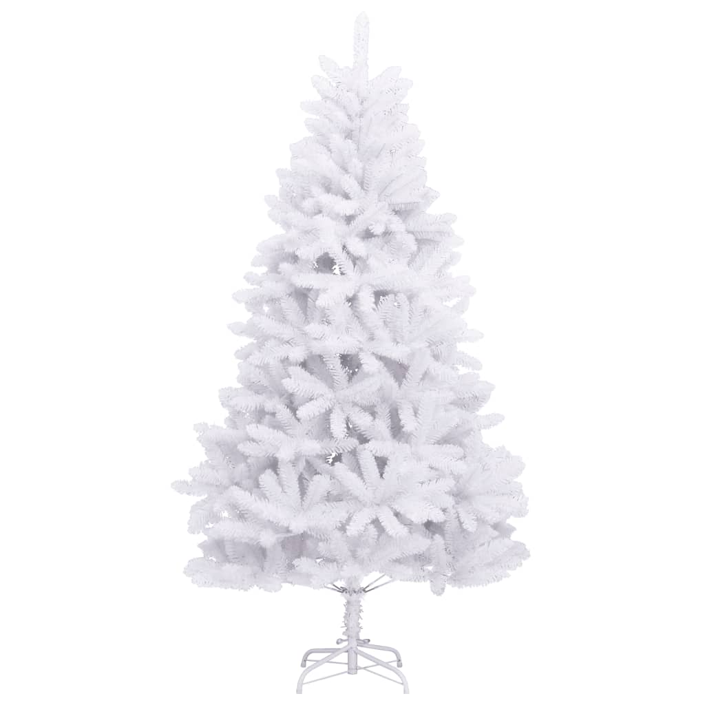 vidaXL Árbol de Navidad artificial con bisagras y soporte blanco 270cm