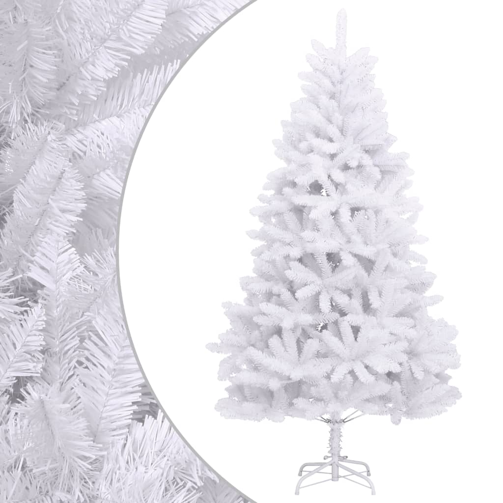 vidaXL Árbol de Navidad artificial con bisagras y soporte blanco 300cm