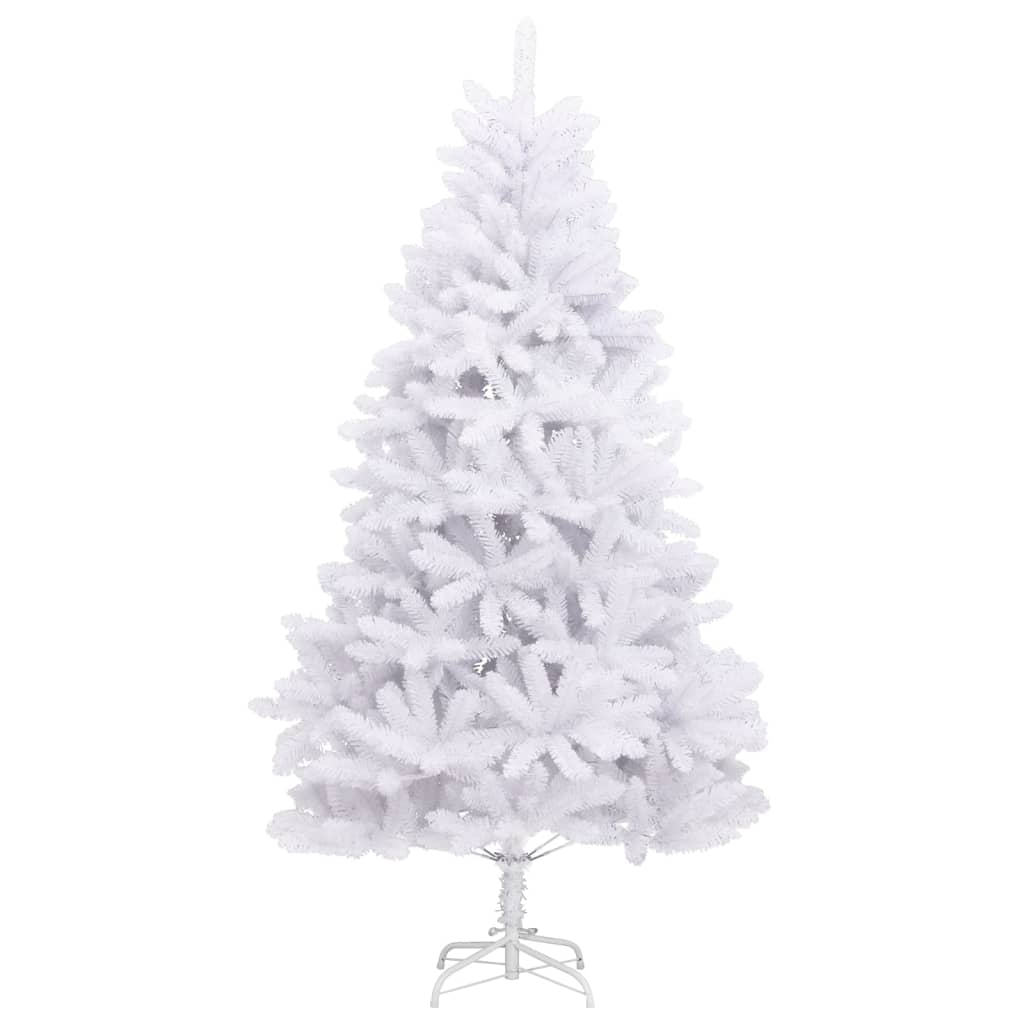 vidaXL Árbol de Navidad artificial con bisagras y soporte blanco 300cm