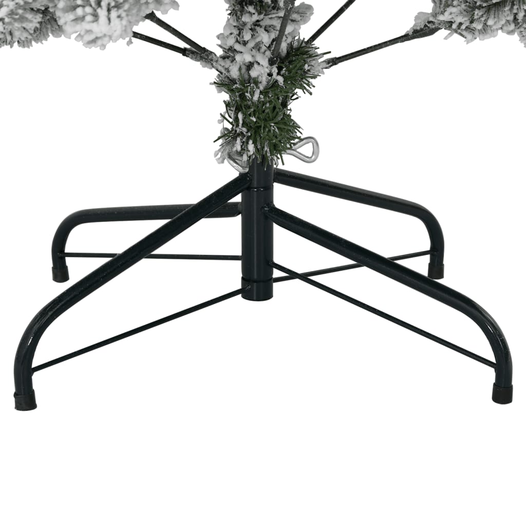 vidaXL Árbol de Navidad artificial con bisagras y nieve flocada 120 cm