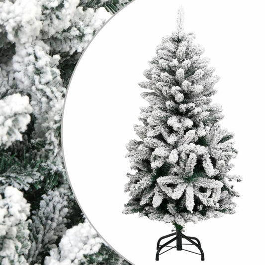 vidaXL Árbol de Navidad artificial con bisagras y nieve flocada 150 cm