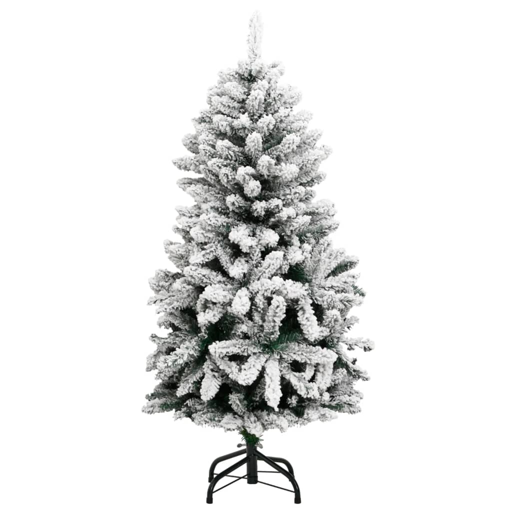 vidaXL Árbol de Navidad artificial con bisagras y nieve flocada 150 cm