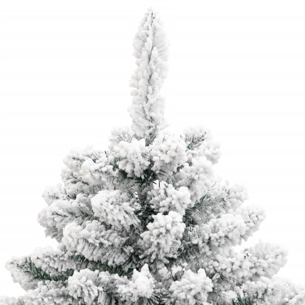 vidaXL Árbol de Navidad artificial con bisagras y nieve flocada 150 cm