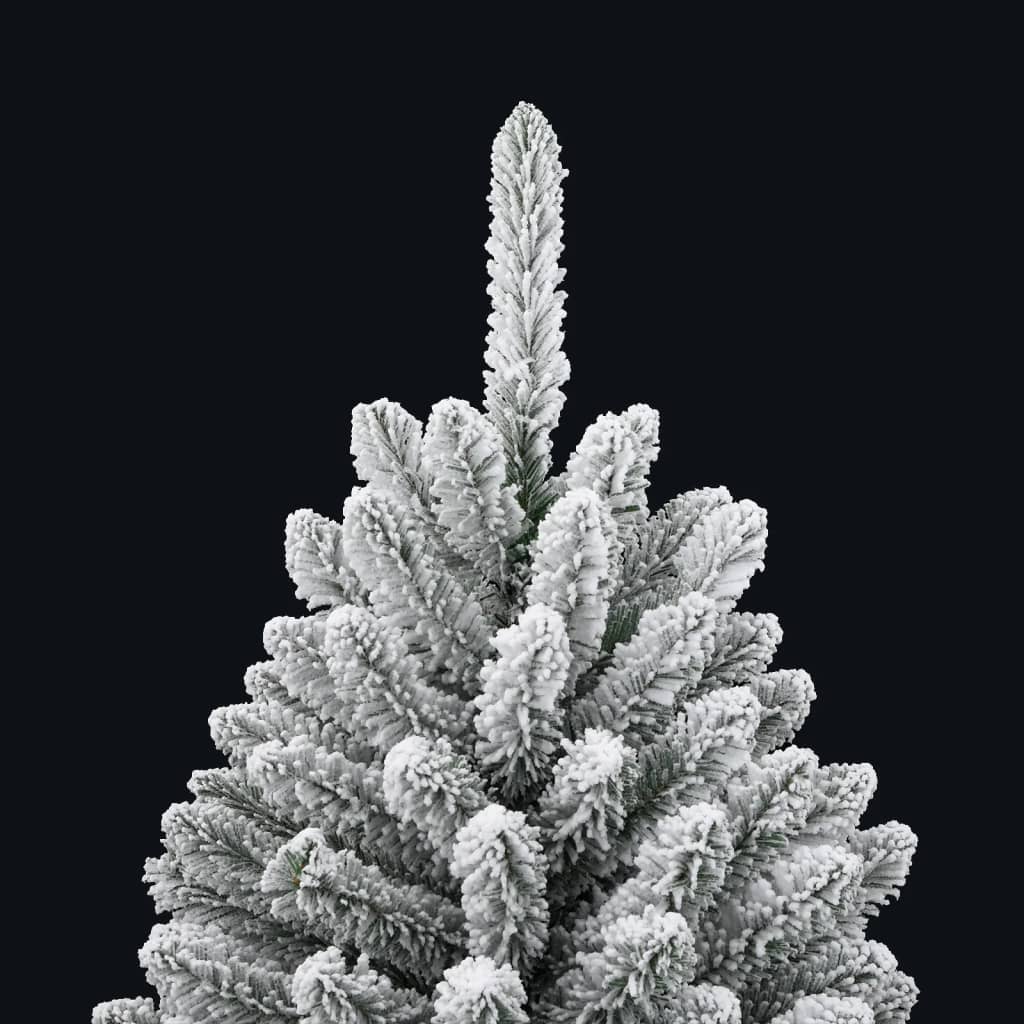 vidaXL Árbol de Navidad artificial con bisagras y nieve flocada 150 cm