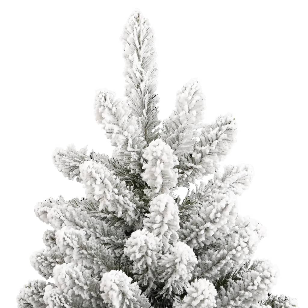 vidaXL Árbol de Navidad artificial con bisagras y nieve flocada 210 cm