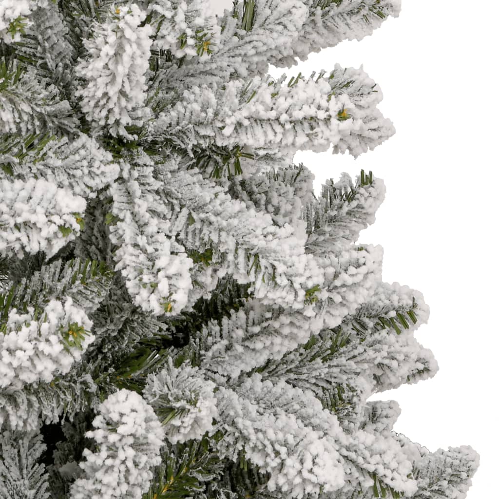 vidaXL Árbol de Navidad artificial con bisagras y nieve flocada 210 cm