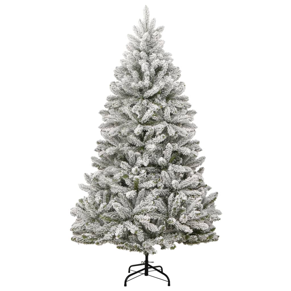 vidaXL Árbol de Navidad artificial con bisagras y nieve flocada 240 cm