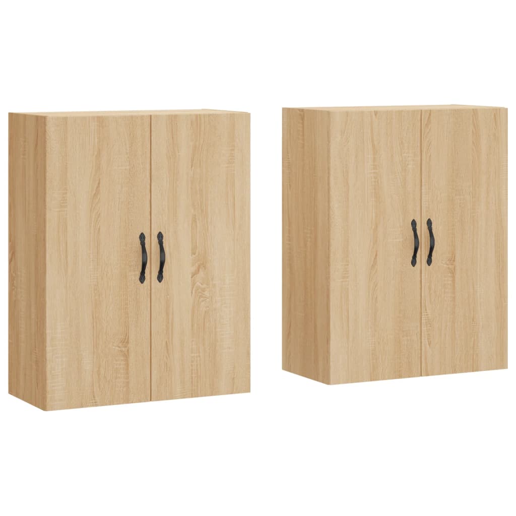 vidaXL Armarios de pared 2 uds madera de ingeniería roble Sonoma