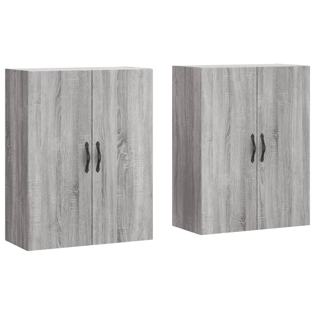 vidaXL Armarios de pared 2 uds madera de ingeniería gris Sonoma