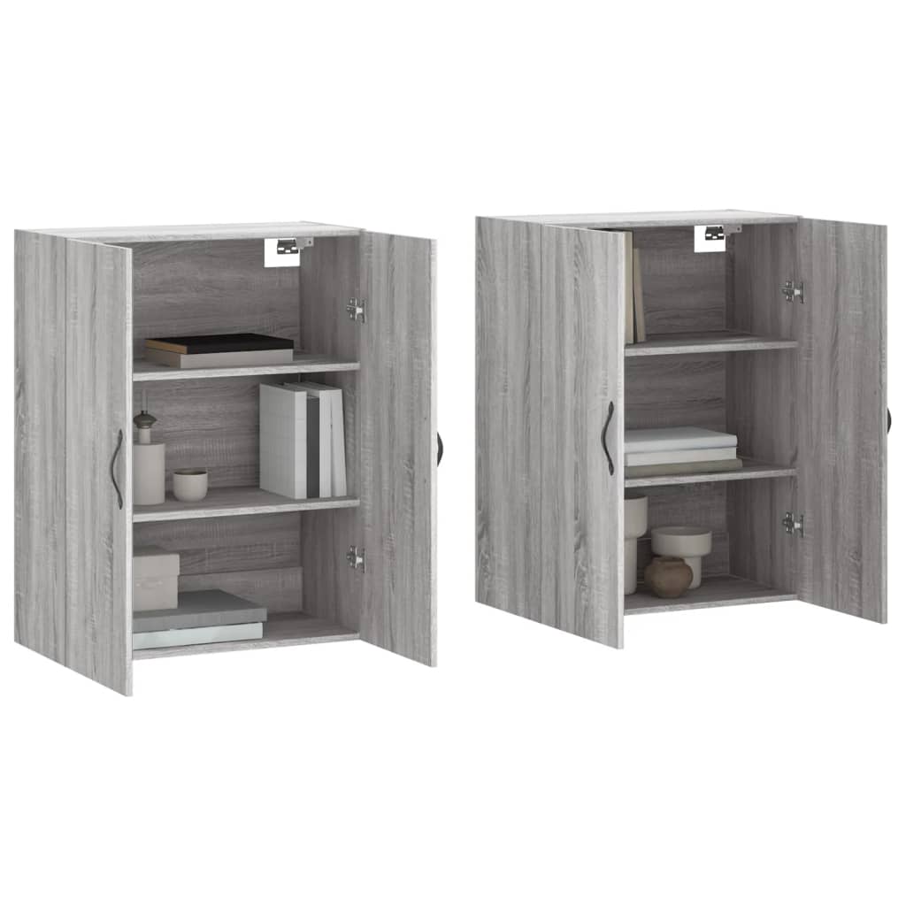 vidaXL Armarios de pared 2 uds madera de ingeniería gris Sonoma