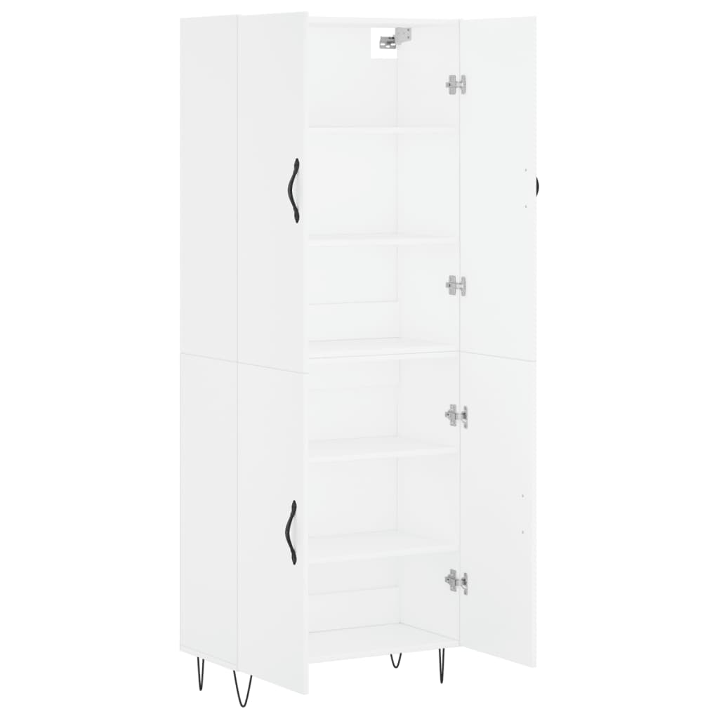 vidaXL Aparador alto madera contrachapada blanco 69,5x34x180 cm