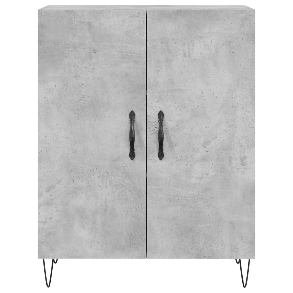 vidaXL Aparador alto madera contrachapada gris hormigón 69,5x34x180 cm