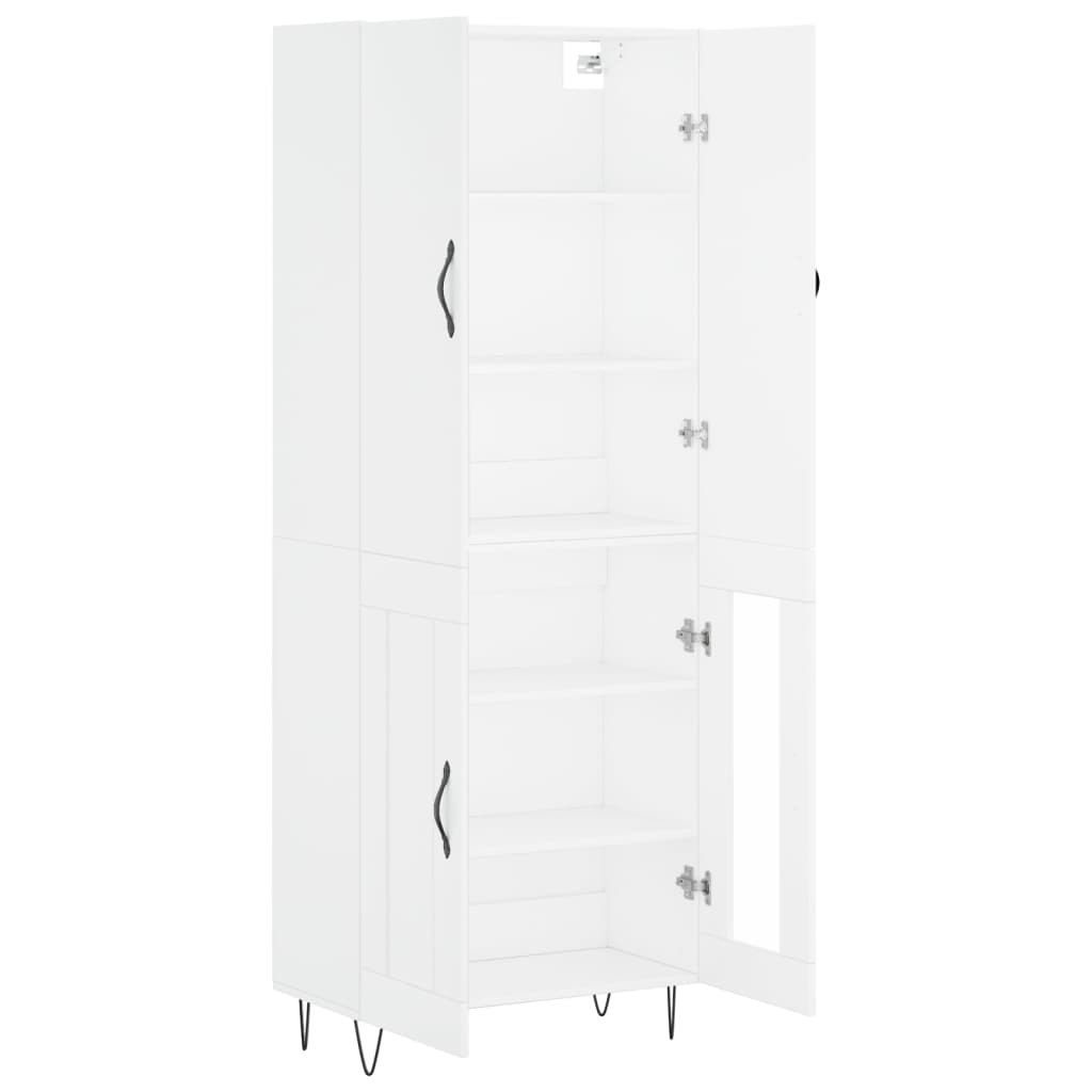 vidaXL Aparador alto madera contrachapada blanco 69,5x34x180 cm