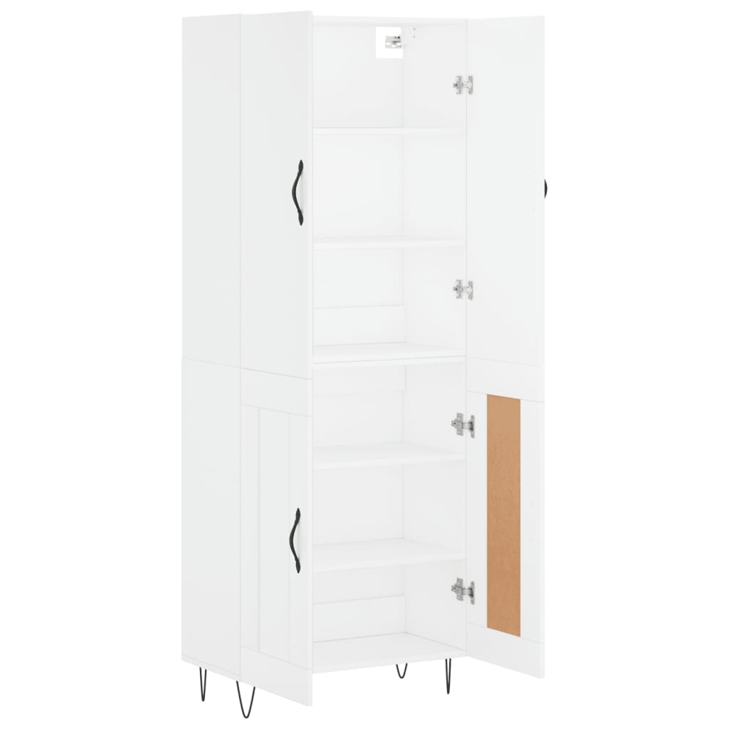 vidaXL Aparador alto madera contrachapada blanco 69,5x34x180 cm