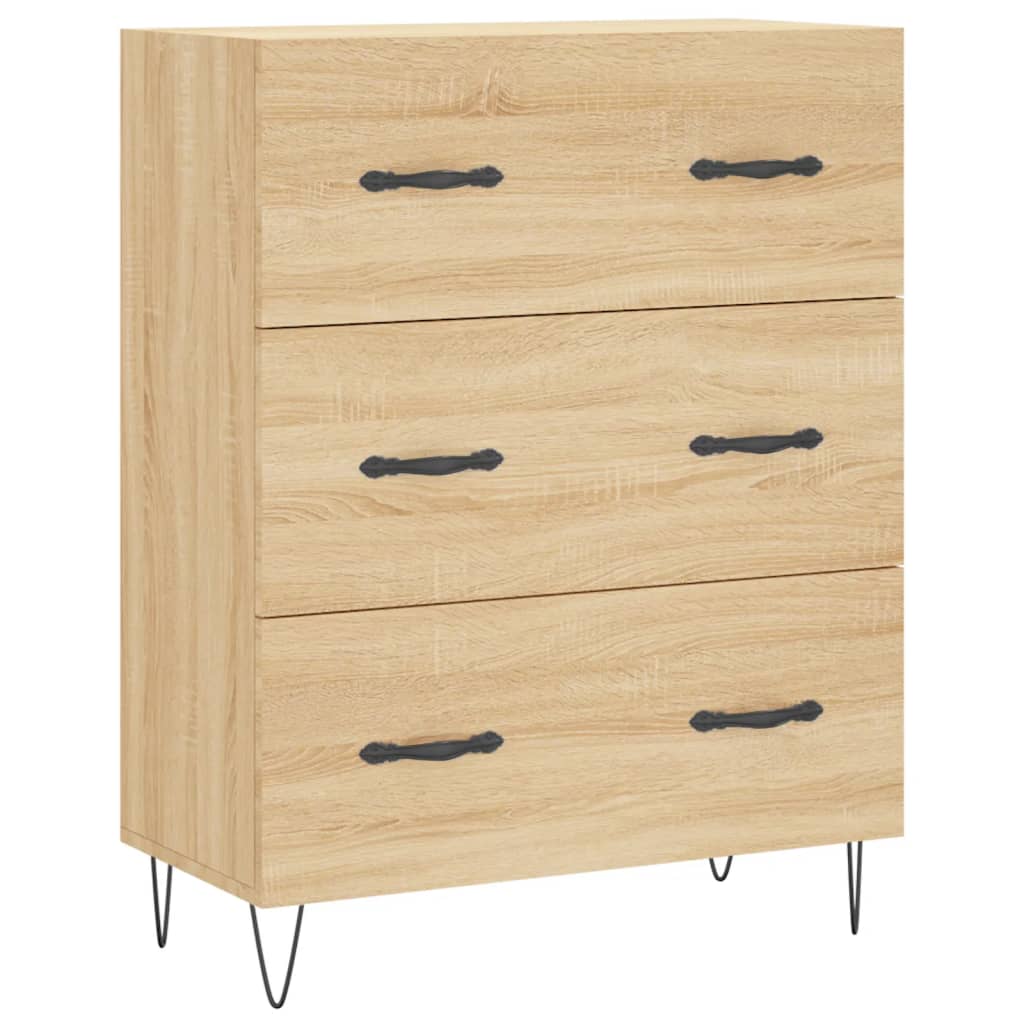 vidaXL Aparador alto madera contrachapada color roble 69,5x34x180 cm