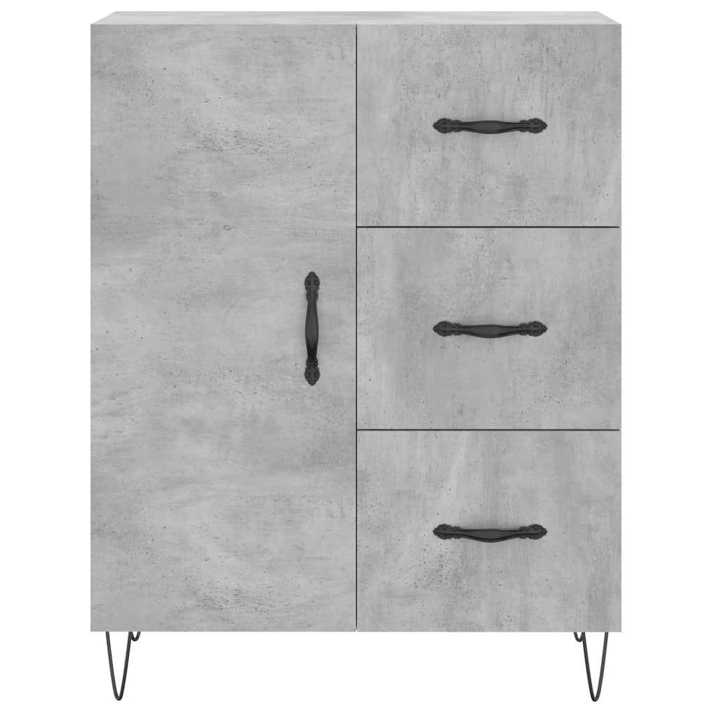 vidaXL Aparador alto madera contrachapada gris hormigón 69,5x34x180 cm