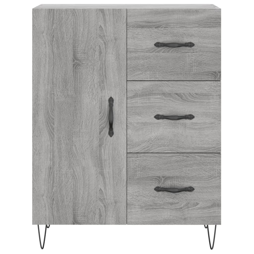 vidaXL Aparador alto madera contrachapada gris sonoma 69,5x34x180 cm