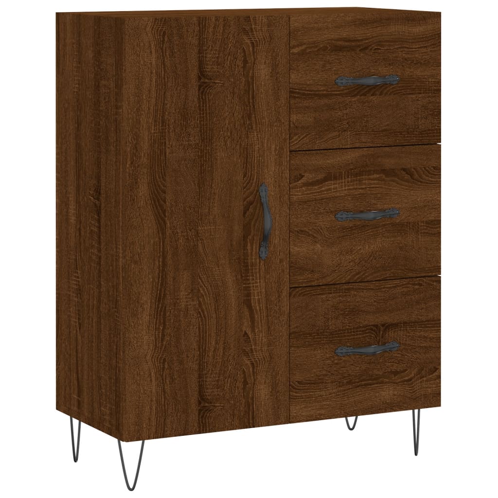 vidaXL Aparador alto madera contrachapada marrón roble 69,5x34x180 cm