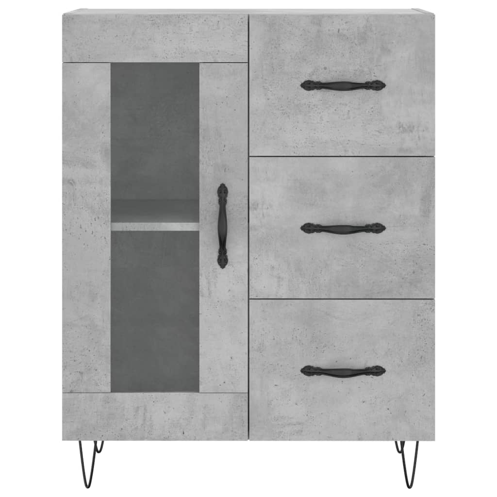 vidaXL Aparador alto madera contrachapada gris hormigón 69,5x34x180 cm