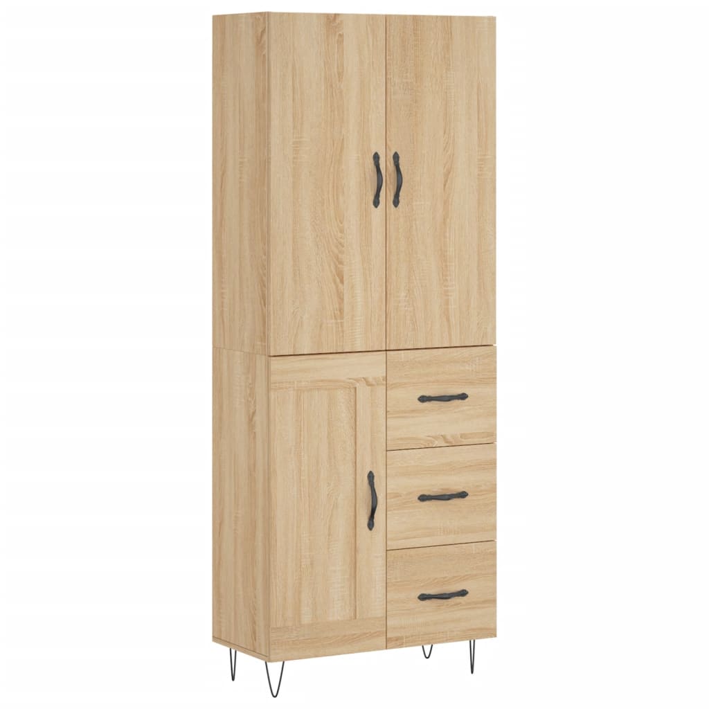 vidaXL Aparador alto madera contrachapada color roble 69,5x34x180 cm