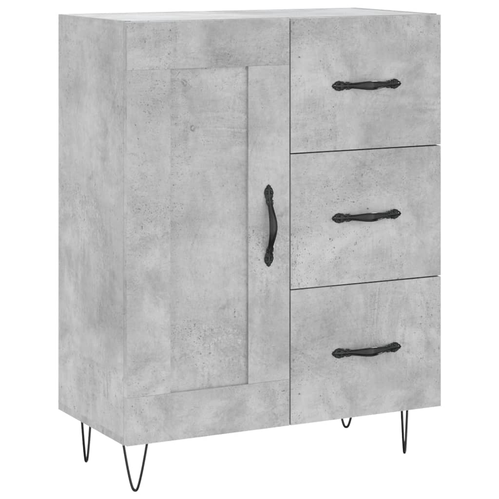 vidaXL Aparador alto madera contrachapada gris hormigón 69,5x34x180 cm