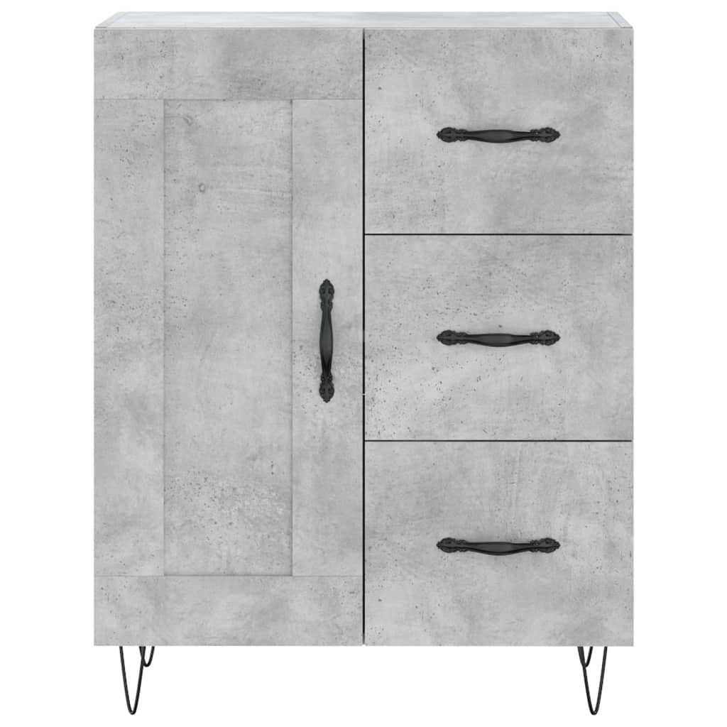 vidaXL Aparador alto madera contrachapada gris hormigón 69,5x34x180 cm