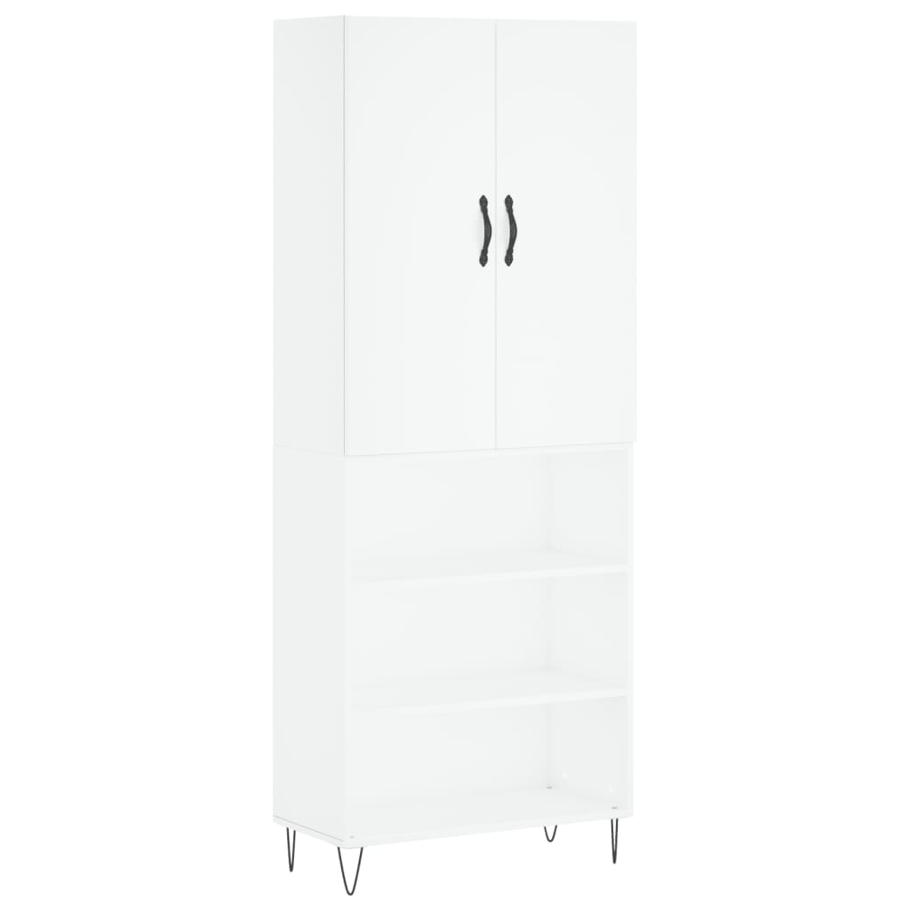 vidaXL Aparador alto madera contrachapada blanco 69,5x34x180 cm