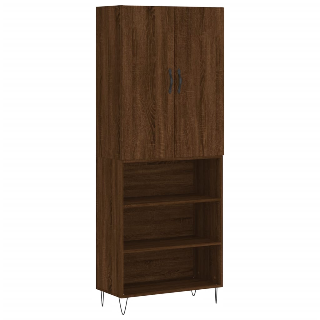 vidaXL Aparador alto madera contrachapada marrón roble 69,5x34x180 cm