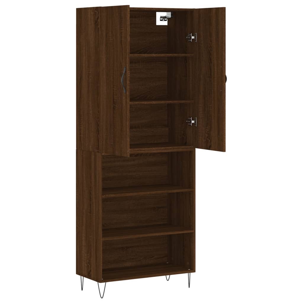 vidaXL Aparador alto madera contrachapada marrón roble 69,5x34x180 cm