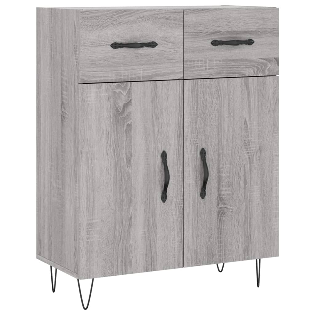 vidaXL Aparador alto madera contrachapada gris sonoma 69,5x34x180 cm