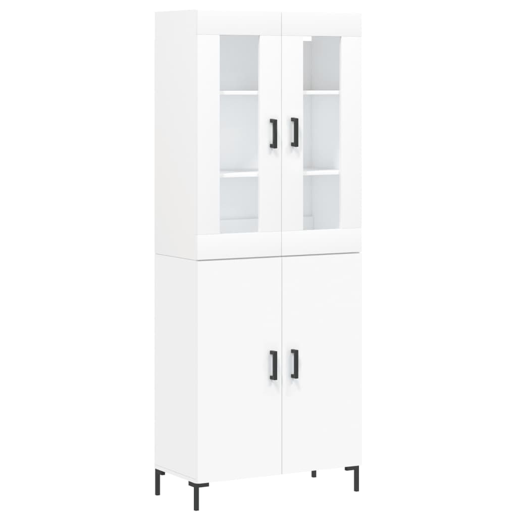 vidaXL Aparador alto madera contrachapada blanco 69,5x34x180 cm