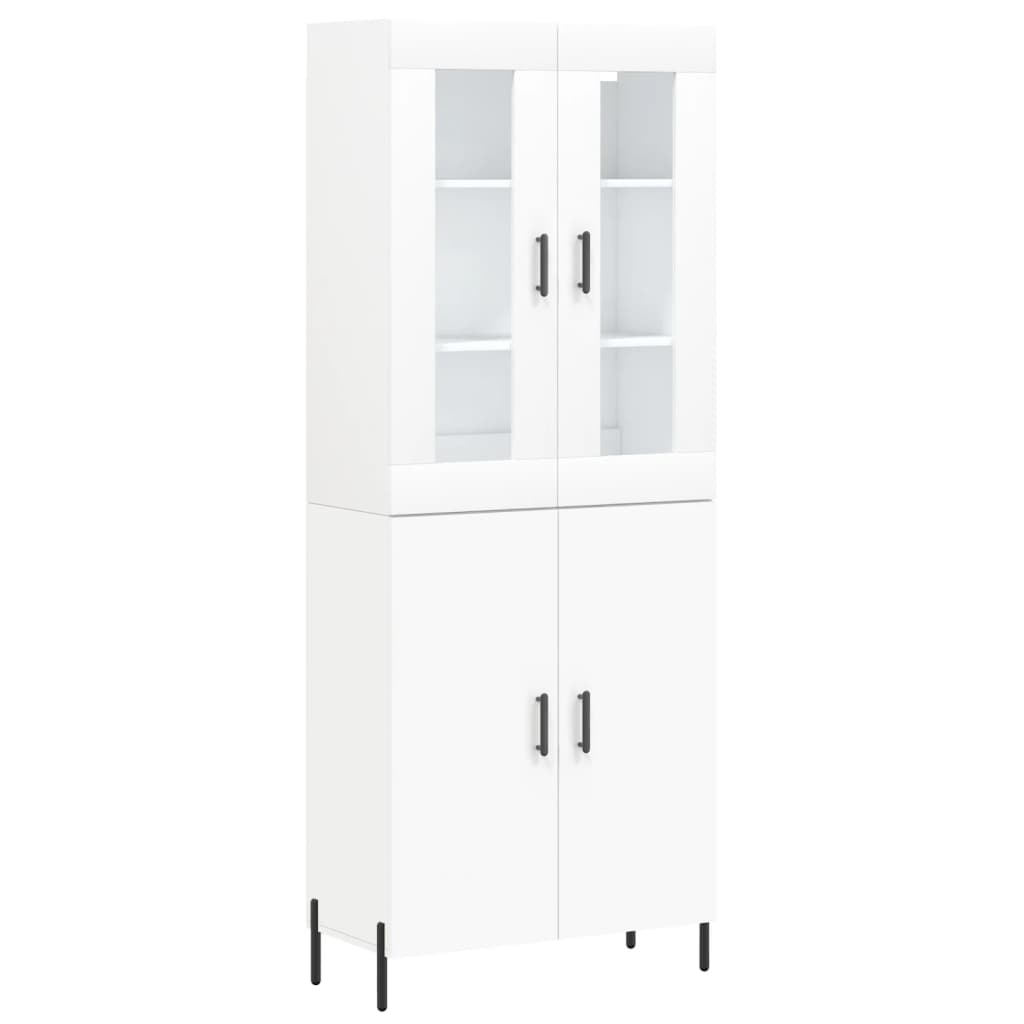 vidaXL Aparador alto madera contrachapada blanco 69,5x34x180 cm