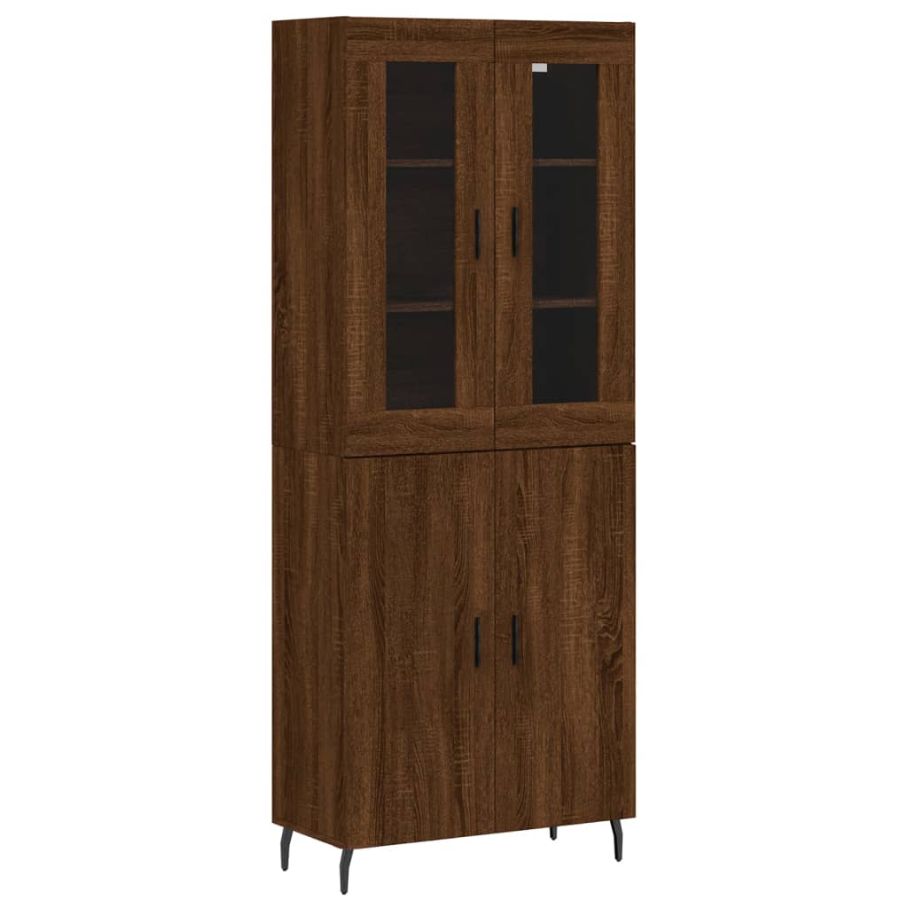 vidaXL Aparador alto madera contrachapada marrón roble 69,5x34x180 cm