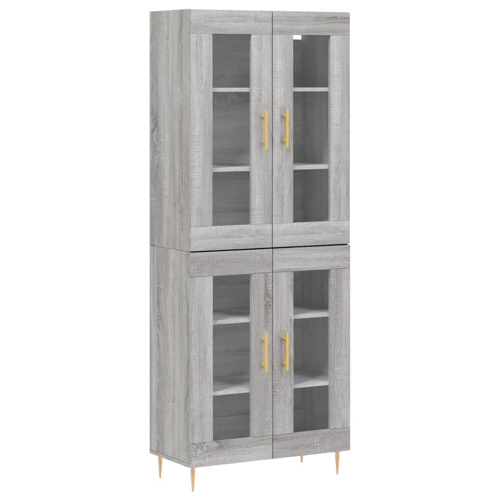 vidaXL Aparador alto madera contrachapada gris sonoma 69,5x34x180 cm