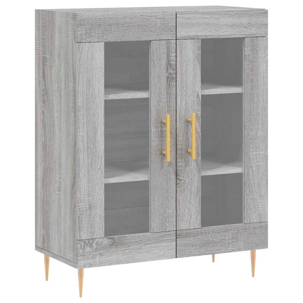 vidaXL Aparador alto madera contrachapada gris sonoma 69,5x34x180 cm