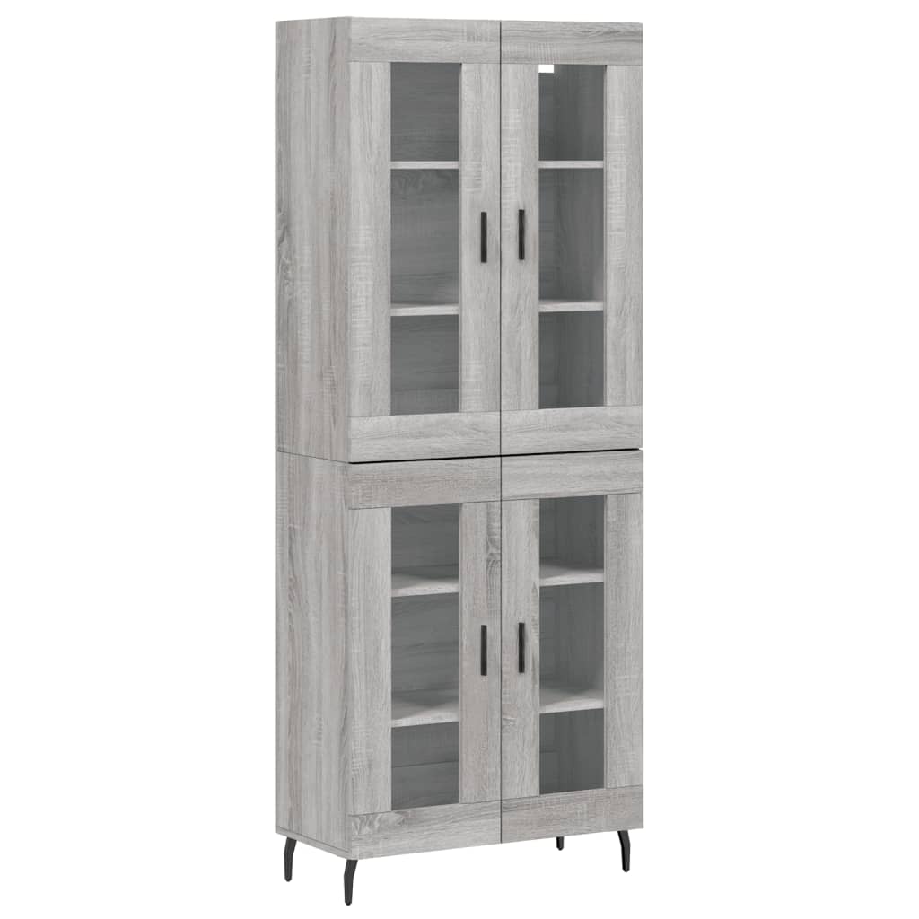 vidaXL Aparador alto madera contrachapada gris sonoma 69,5x34x180 cm