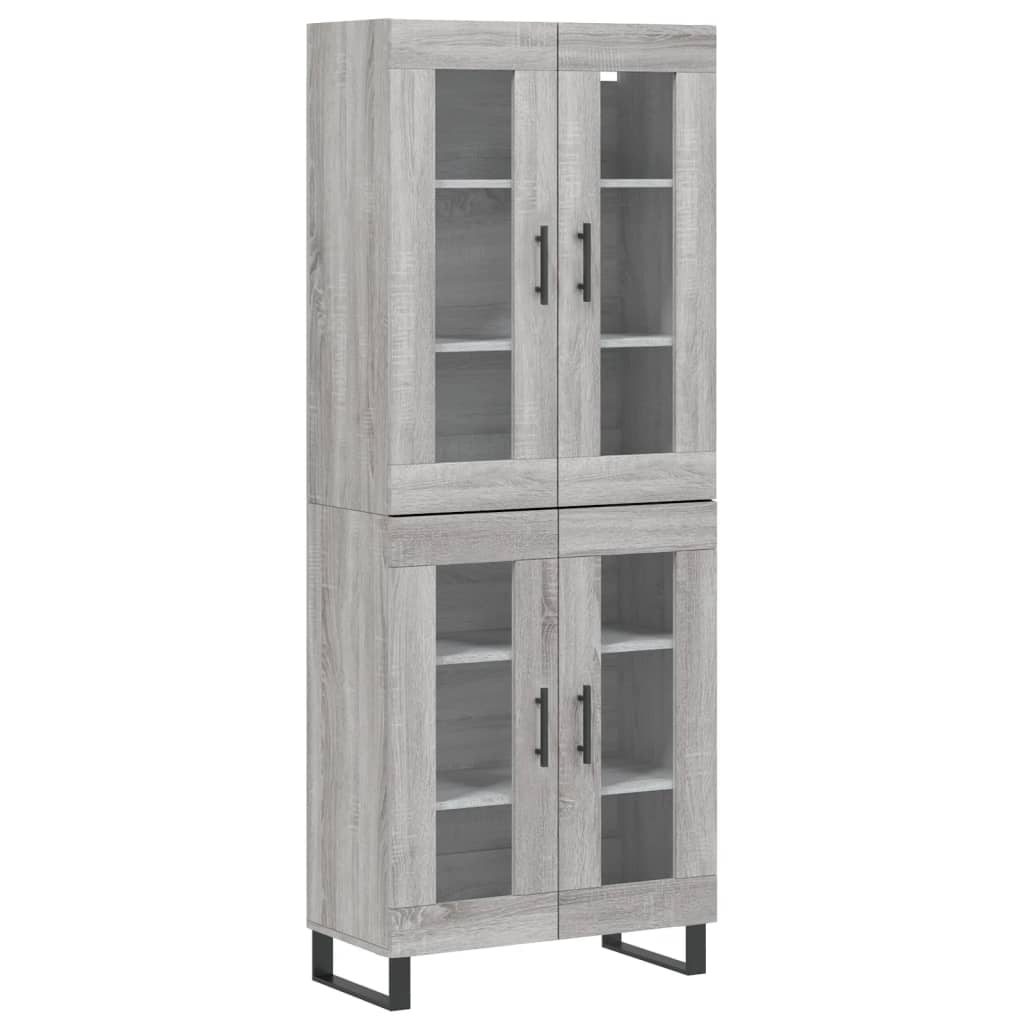 vidaXL Aparador alto madera contrachapada gris sonoma 69,5x34x180 cm