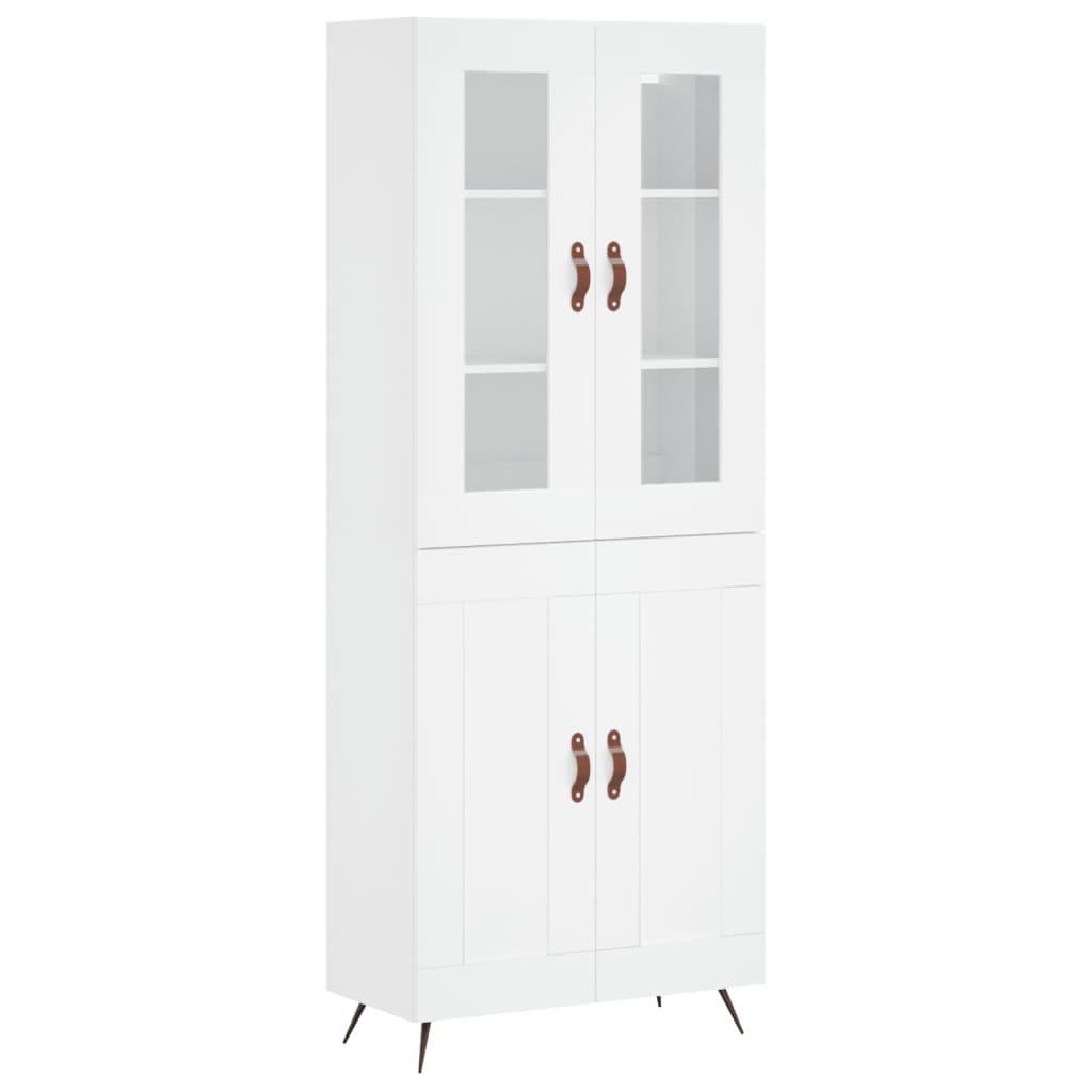 vidaXL Aparador alto madera contrachapada blanco 69,5x34x180 cm