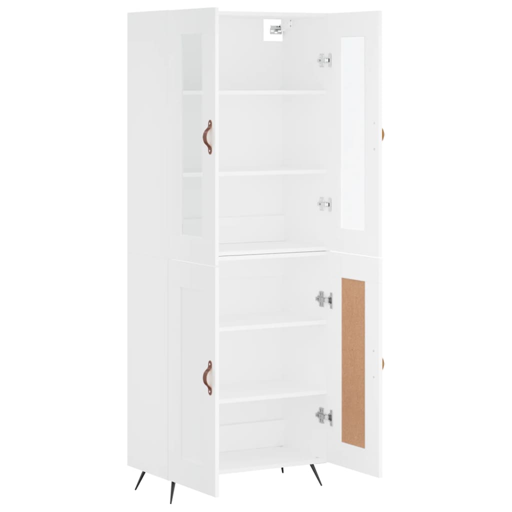 vidaXL Aparador alto madera contrachapada blanco 69,5x34x180 cm