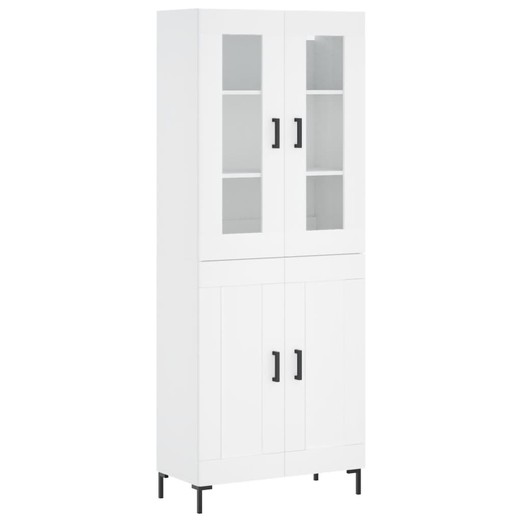 vidaXL Aparador alto madera contrachapada blanco 69,5x34x180 cm