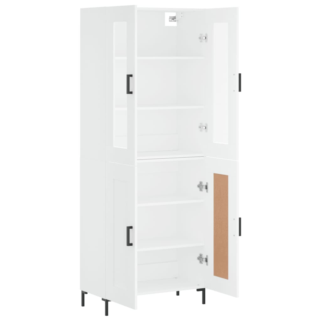 vidaXL Aparador alto madera contrachapada blanco 69,5x34x180 cm